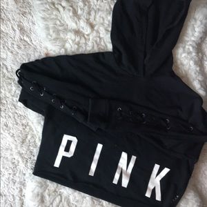PINK Cropped Hoodie